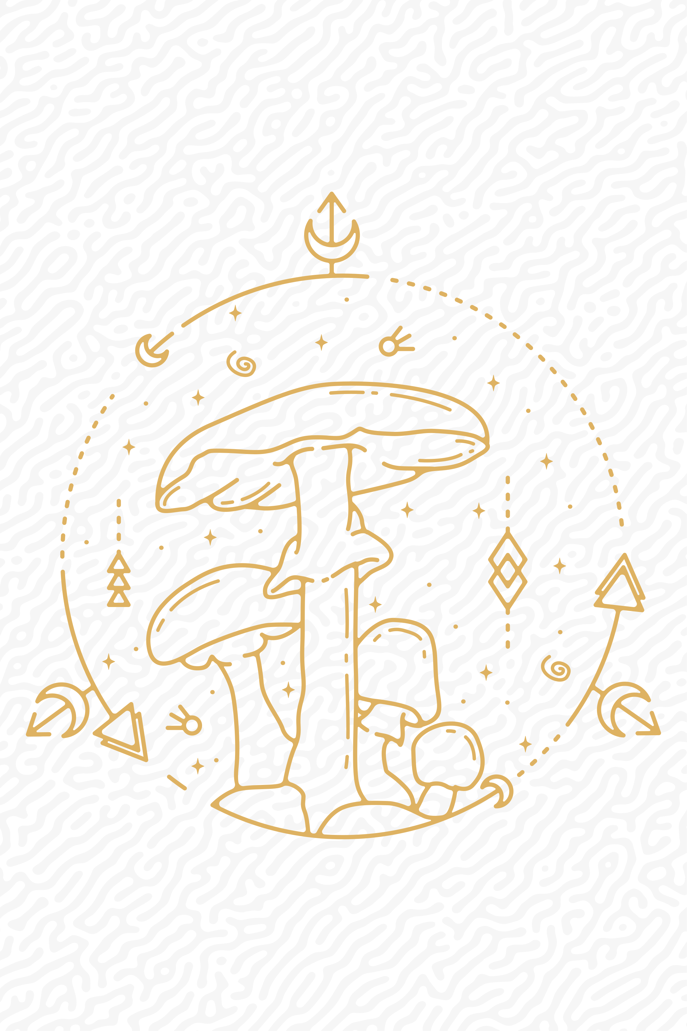 Geometric mushroom monoline design plakat za kuhinjo - TenStickers