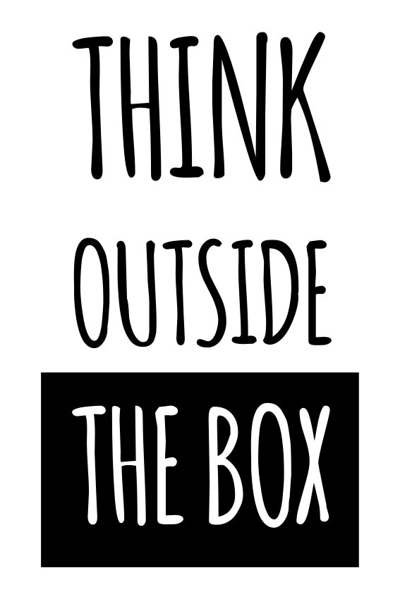 Think outside the box pisarniški plakat - TenStickers