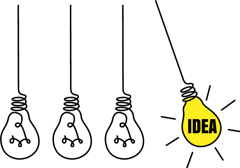 Idea light bulbs pisarniški plakat - TenStickers