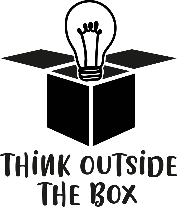 Think outside the box pisarniški plakat - TenStickers