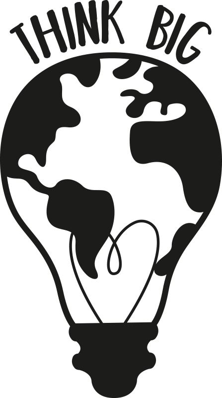 Think big with worldmap pisarniški plakat - TenStickers