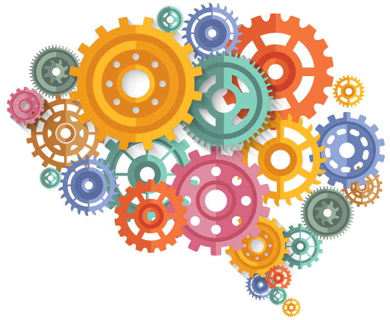 Brain coloured cogs pisarniški plakat - TenStickers