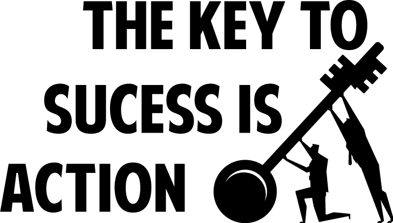 Success is action pisarniški plakat - TenStickers