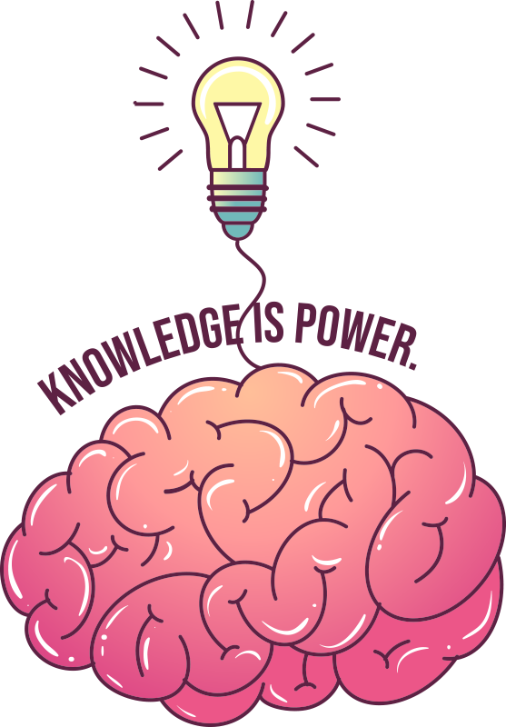 Knowledge is power brain pisarniški plakat - TenStickers