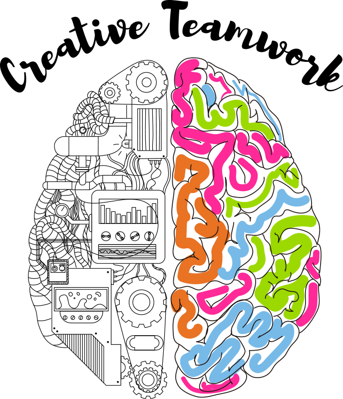 Creative teamwork brain pisarniški plakat - TenStickers