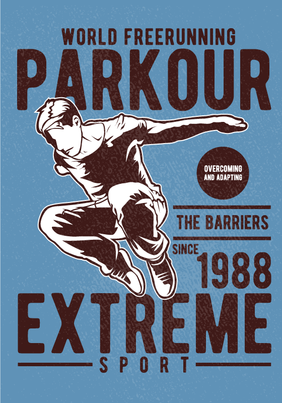 Vintage parkour plakat za najstniško sobo - TenStickers
