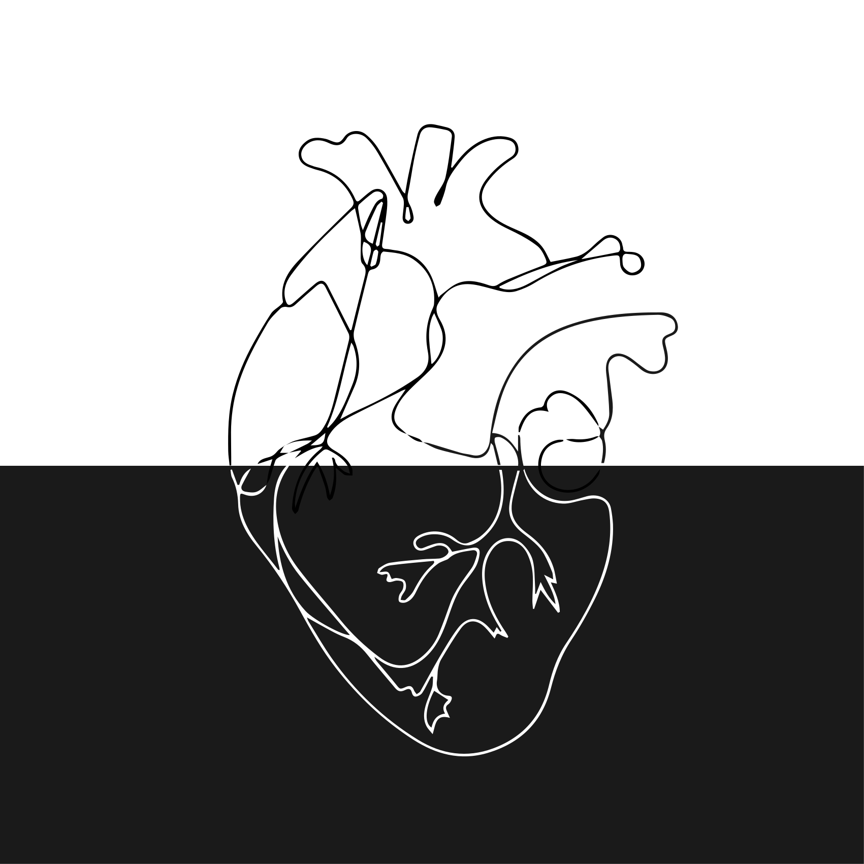 Geometrical heart lineart plakat za najstniško sobo - TenStickers