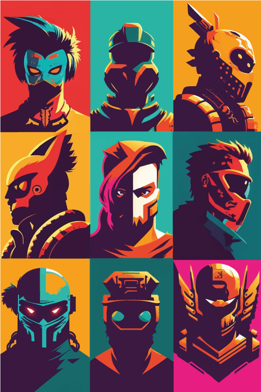 Pop art epic characters plakat za najstniško sobo - TenStickers