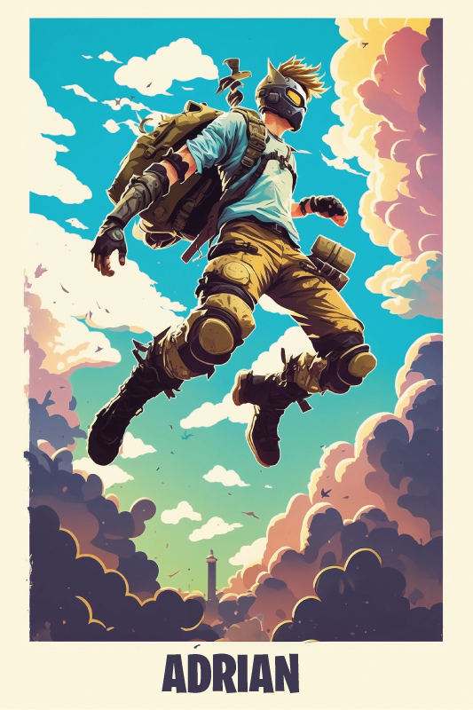 Epic karakter z osebnim imenom za najstniško sobo - TenStickers