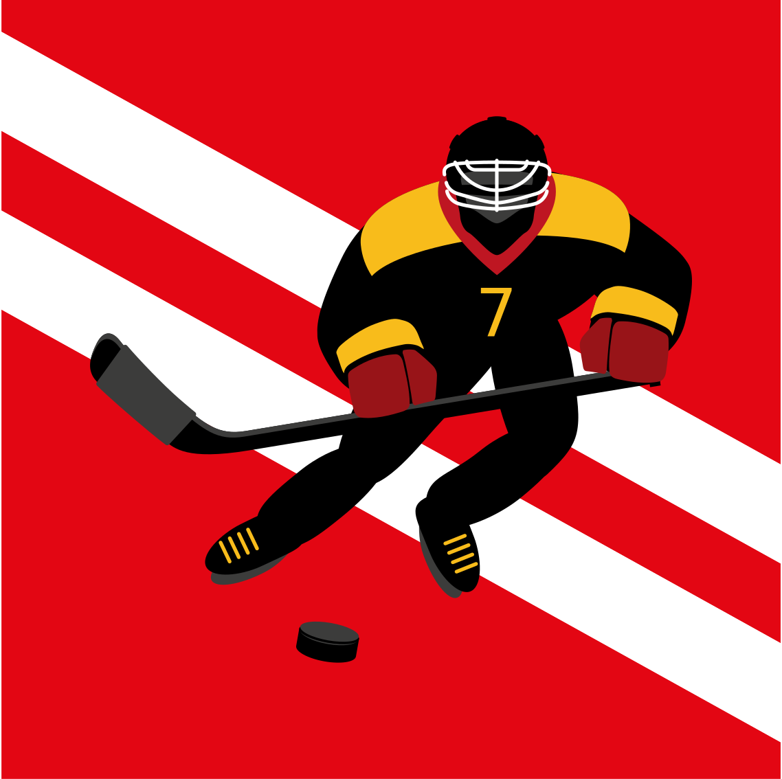 Red and yellow ice hockey plakat za najstniško sobo - TenStickers