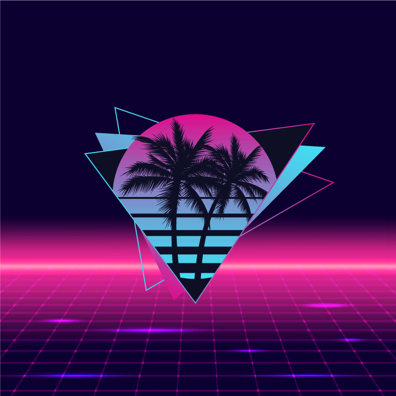 Vaporwave style palm tree dnevniški plakat - TenStickers