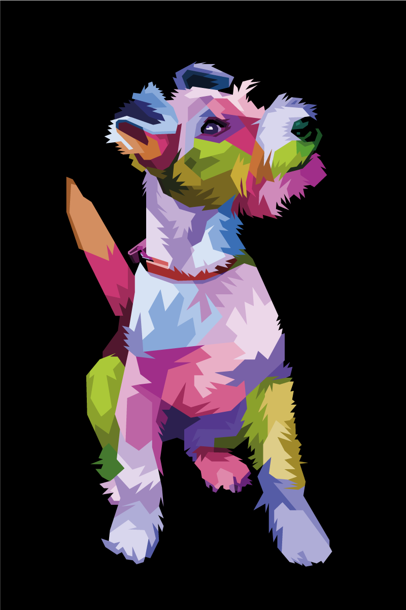 Geometric-animals fox terrier dnevniški plakat - TenStickers