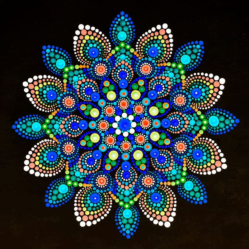 Mandala colourful dots dnevniški plakat - TenStickers