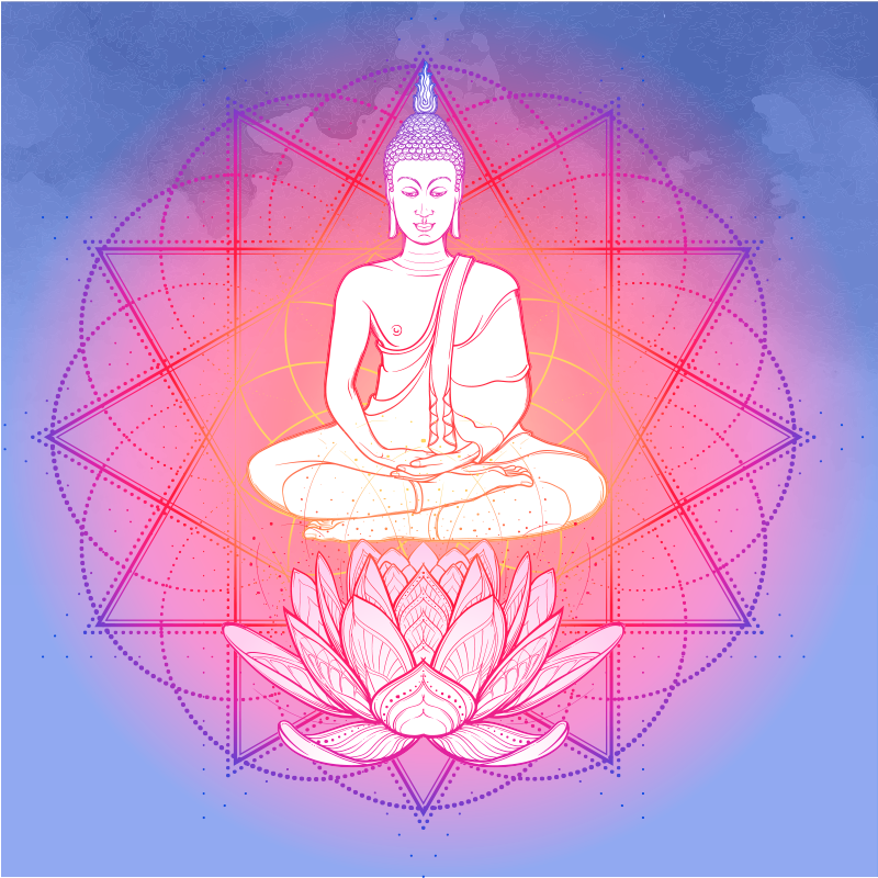 Mandala buddha meditating dnevniški plakat - TenStickers