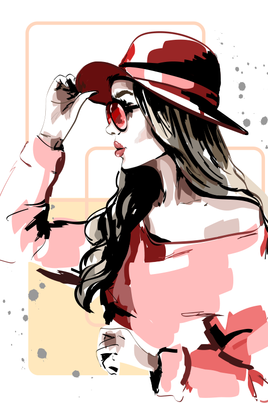 Damas con sombrero dnevniški plakat - TenStickers