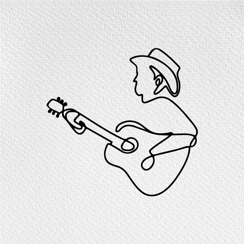 Guitarist cute minimalist design dnevniški plakat - TenStickers