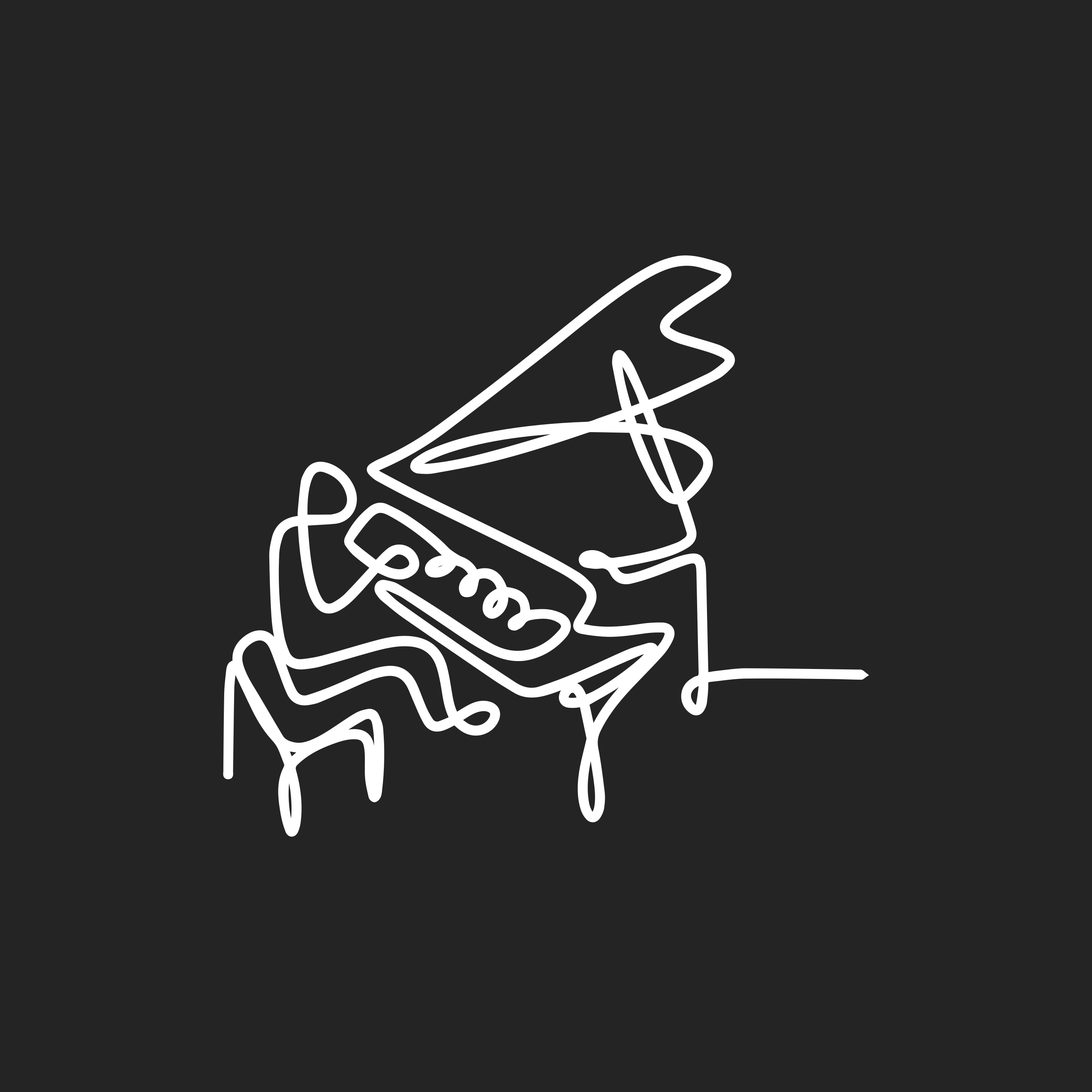 Pianist lineart cute design dnevniški plakat - TenStickers