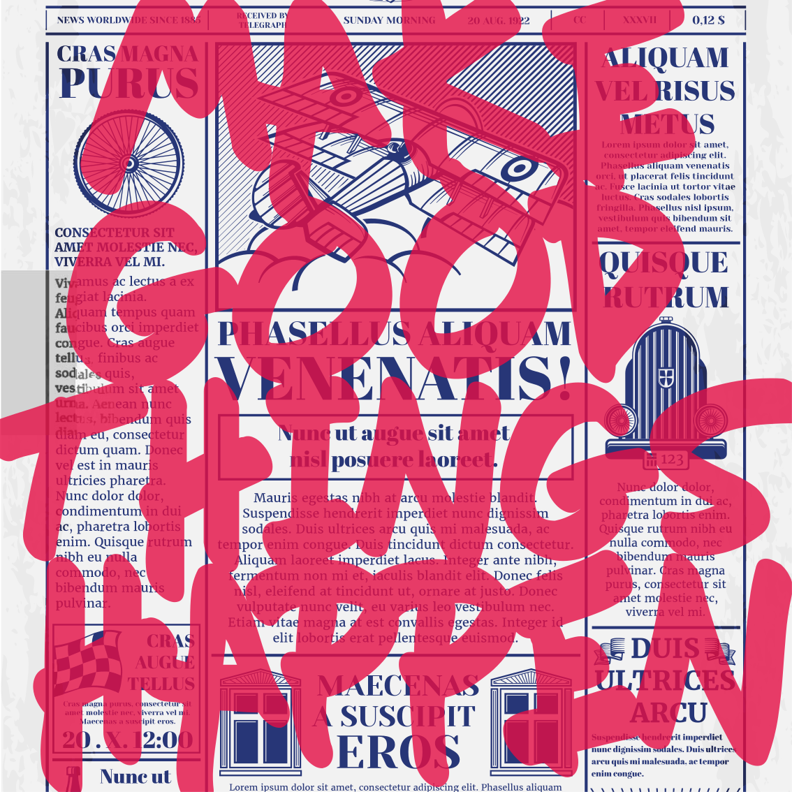 Make good things happen retro design dnevniški plakat - TenStickers