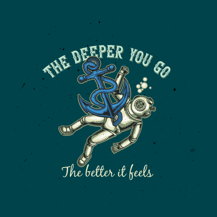 Quote the deeper you go dnevniški plakat - TenStickers