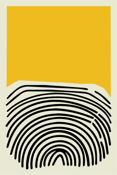 Abstract yellow painting with black lines dnevniški plakat - TenStickers