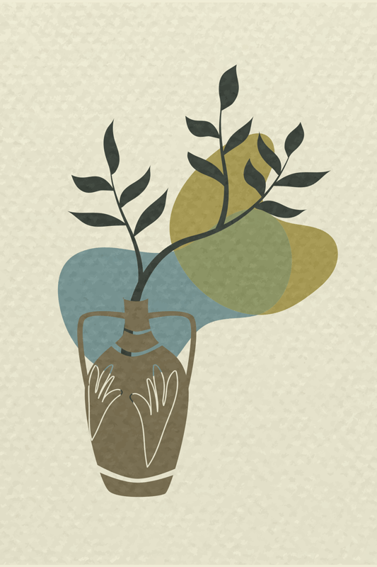 Japandi minimalist nature dnevniški plakat - TenStickers