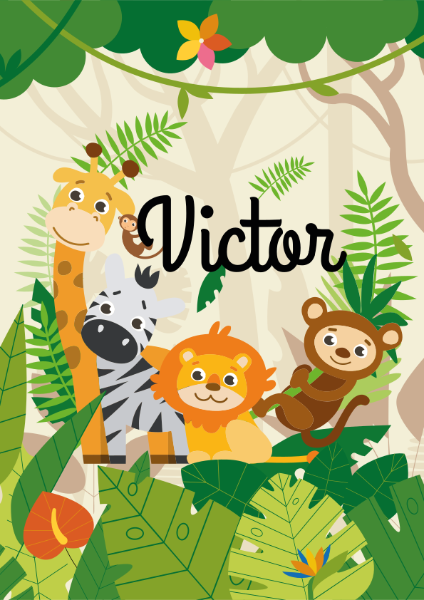 Custom jungle animals plakat za otroško sobo - TenStickers