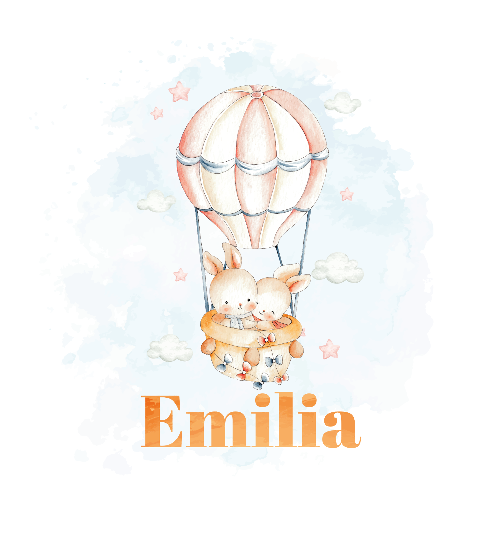 Pastel balloon with sweet animals plakat za otroško sobo - TenStickers