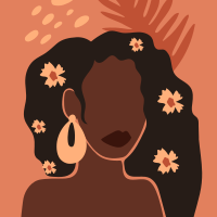 Aesthetic abstract woman plakat s cvetjem - TenStickers