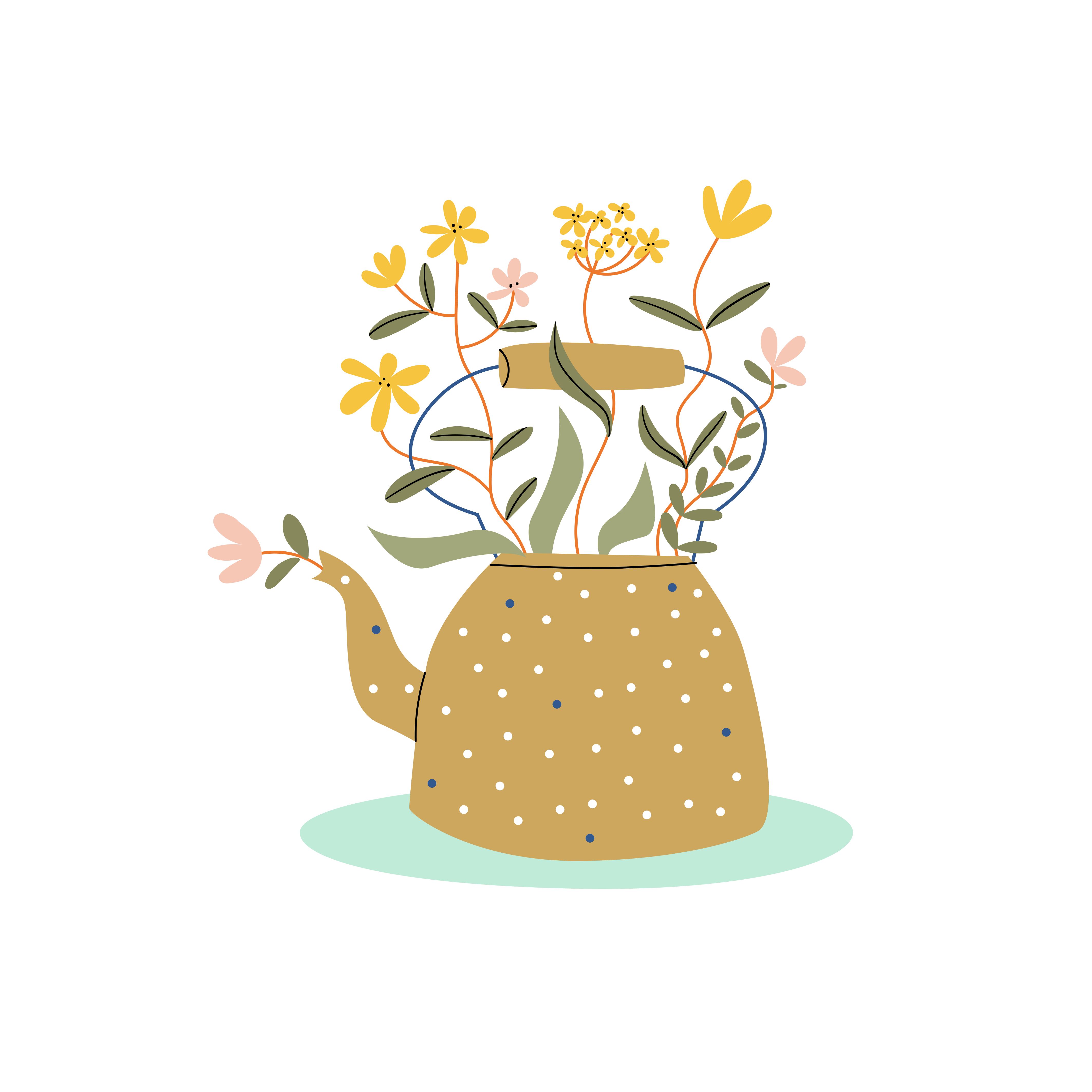 Abstract zalivalka plakat cvetja - TenStickers