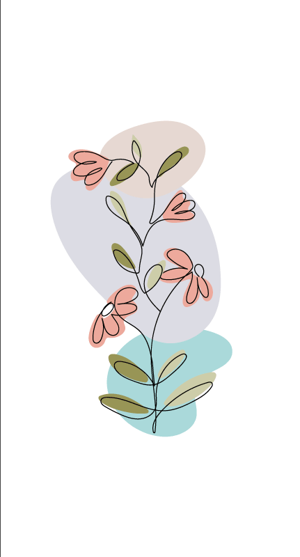 Daisy flowers and roses minimalist design plakat cvetja - TenStickers