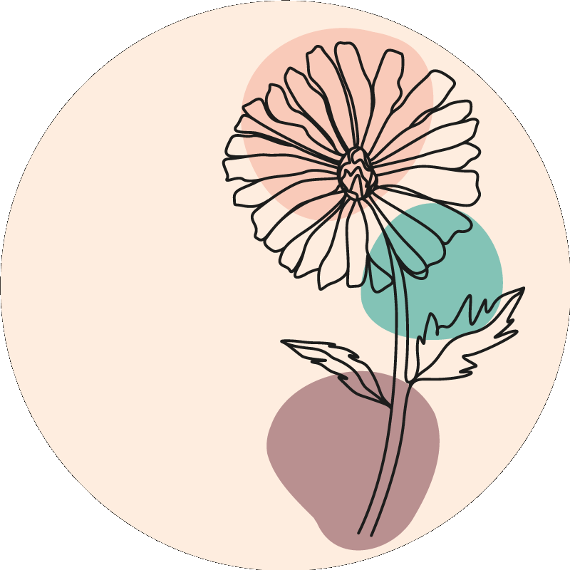 Daisy flower nature line art design plakat cvetja - TenStickers