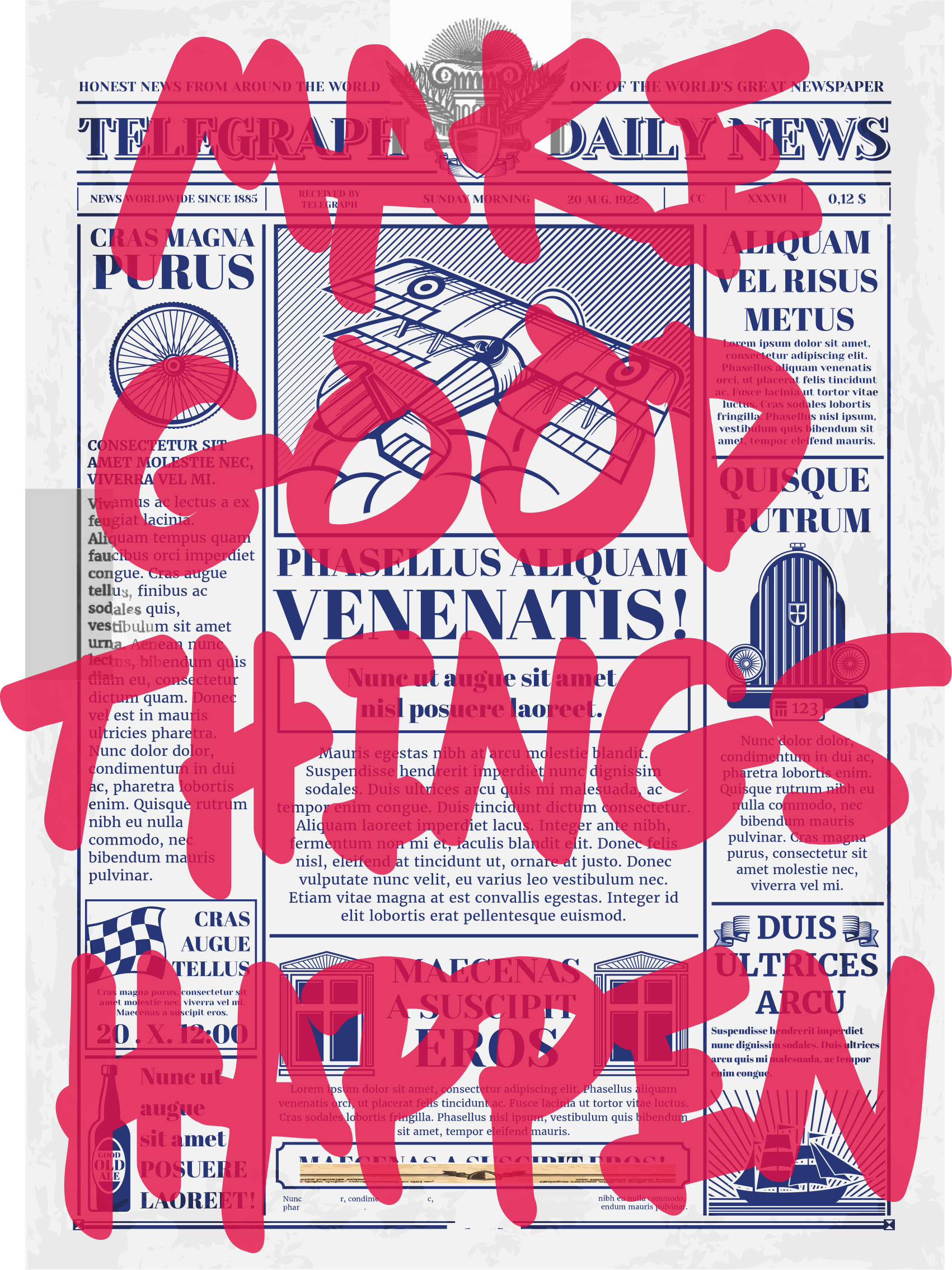 Make good things happen retro design plakat s stavki - TenStickers