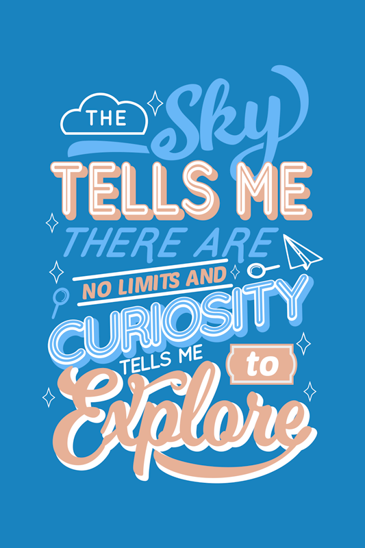 Curiosity quote plakat za najstniško sobo - TenStickers