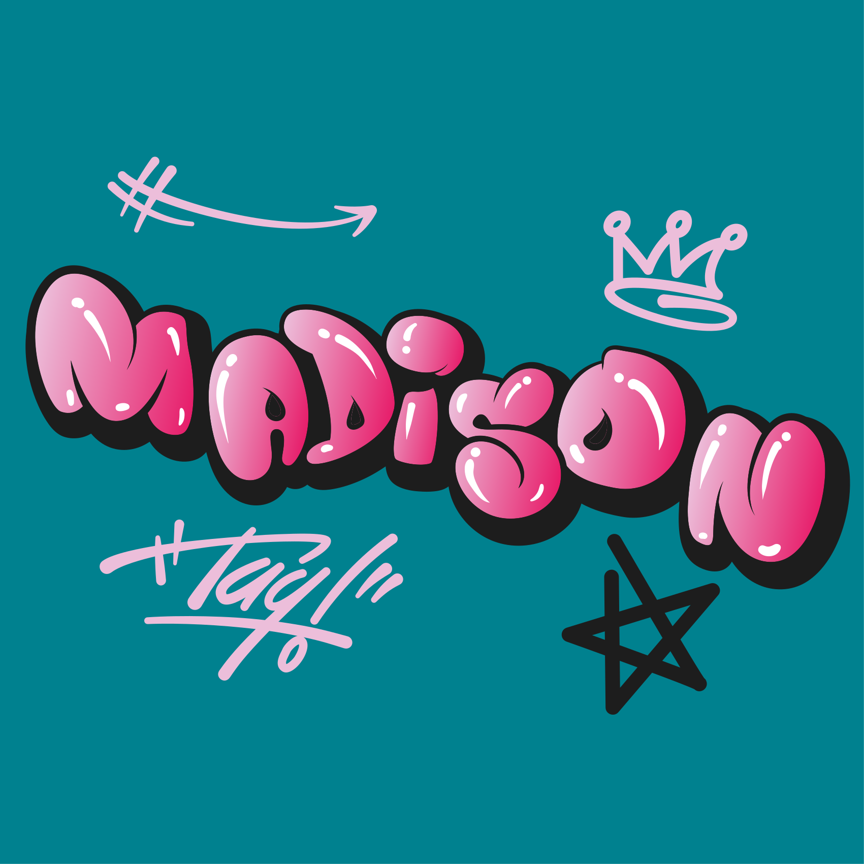 Creative name design plakat za najstniško sobo - TenStickers