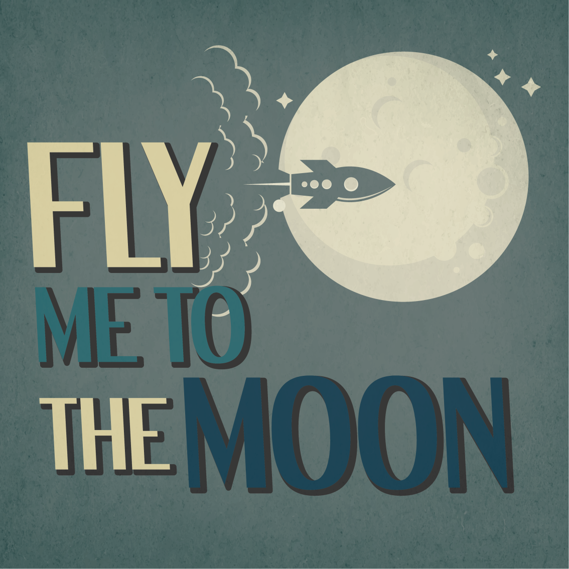 Rocket journey moon plakat za najstniško sobo - TenStickers