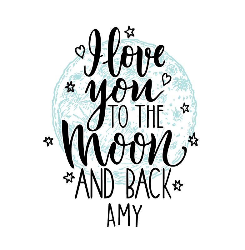 I love you moon plakat za praznovanja in dogodke - TenStickers