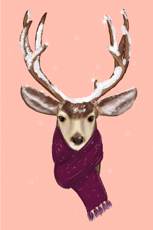 Christmas deer božični plakat - TenStickers