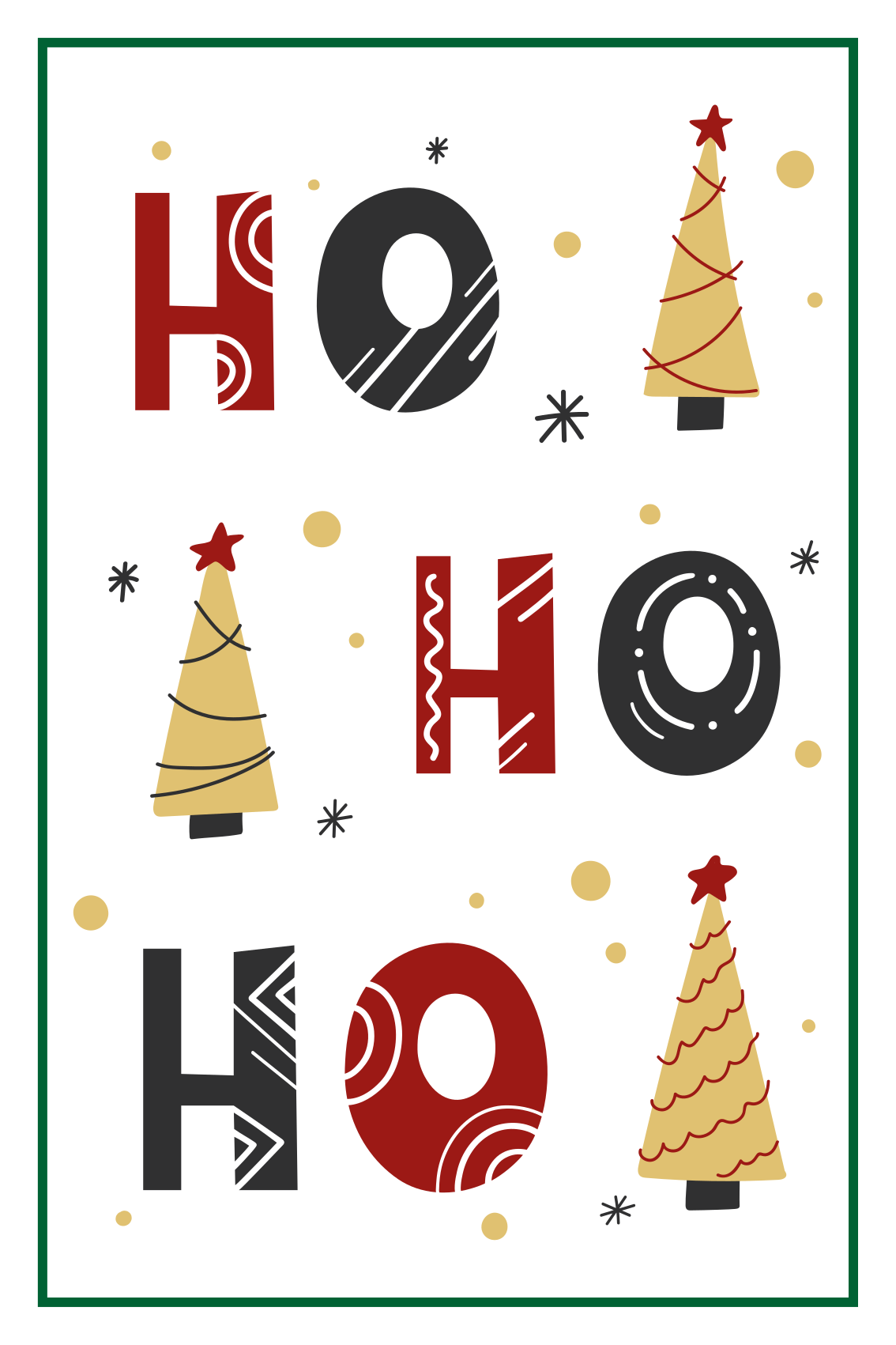 Ho ho ho christmas text design božični plakat - TenStickers