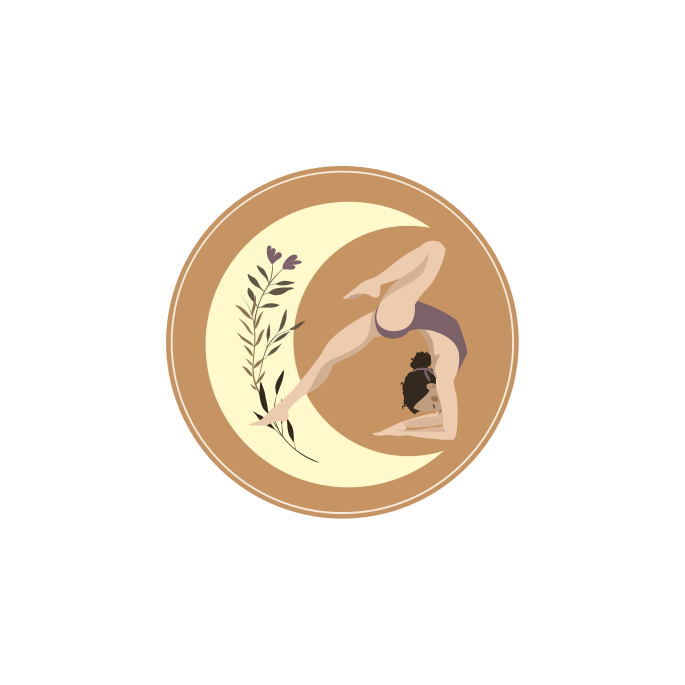 Yoga pose illustration with moon plakat športnih dejavnosti - TenStickers