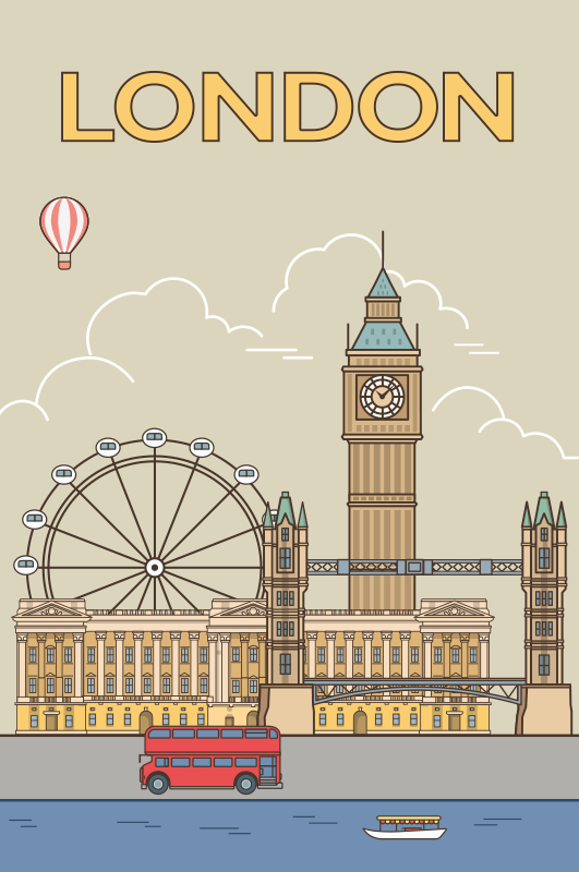 London plakat mesta in države - TenStickers