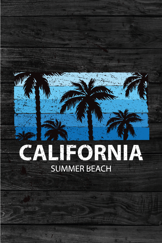 California summer beach poster plakat mesta in države - TenStickers