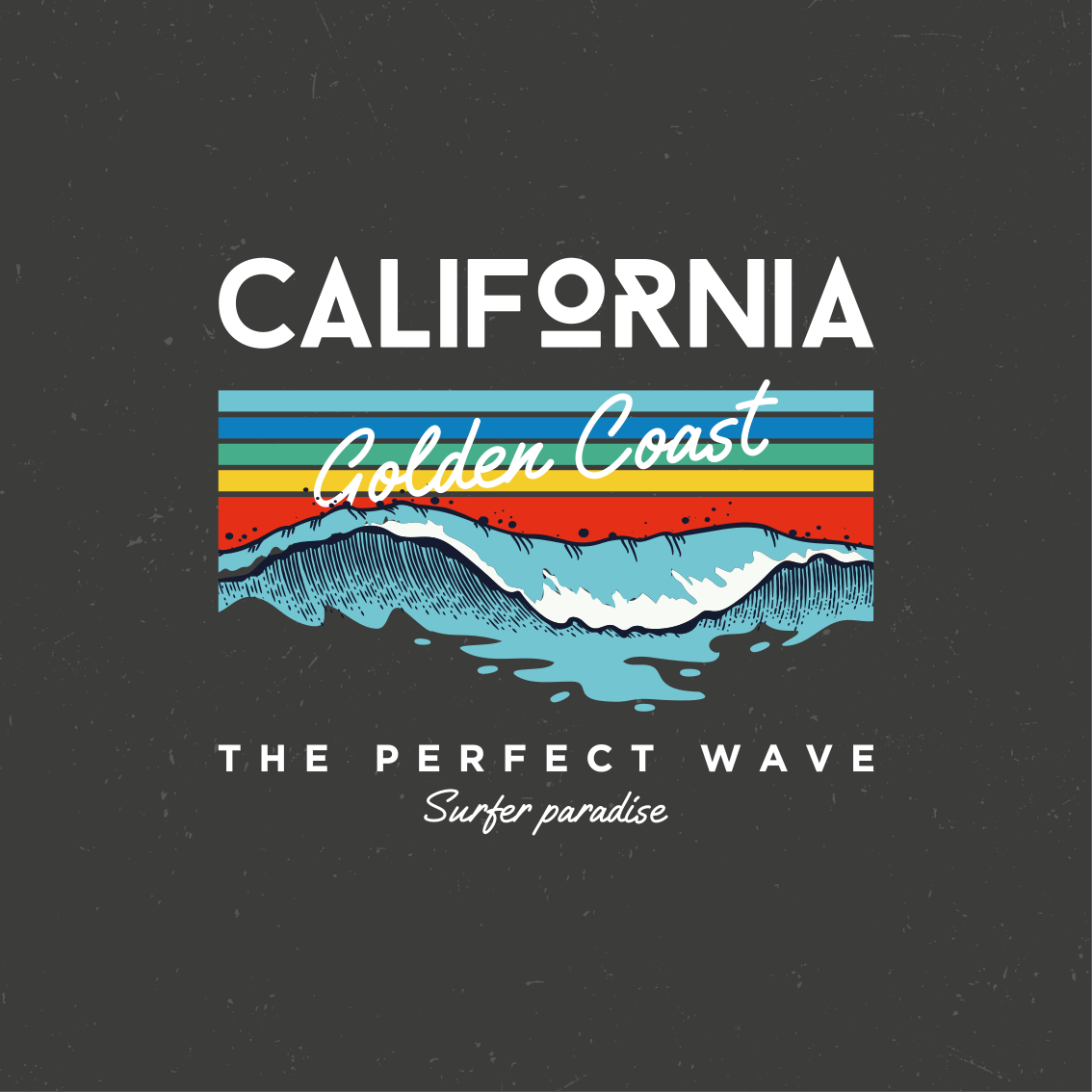 California beach waves plakat mesta in države - TenStickers