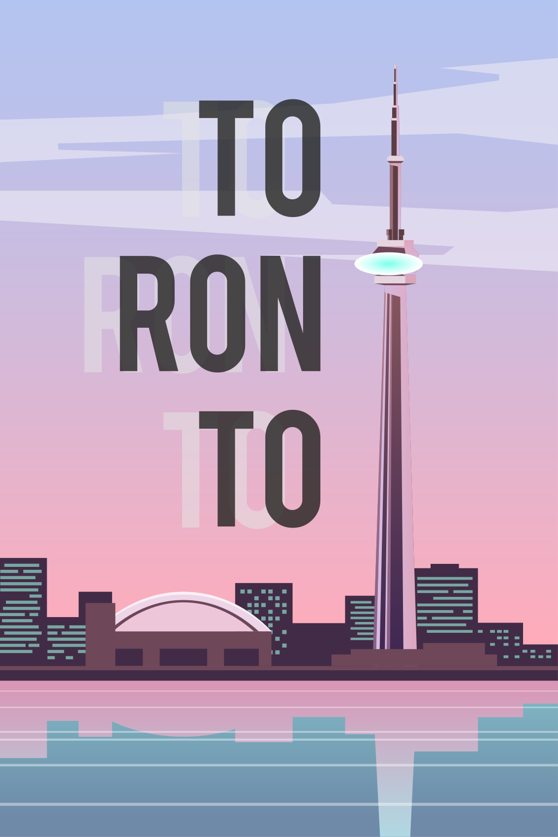 Ilustračný plagát mesta Toronto a krajiny - TenStickers