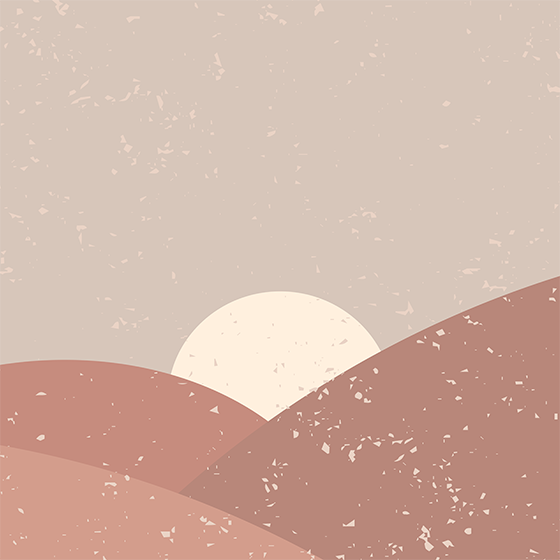Serene desert sunset plakat krajine - TenStickers