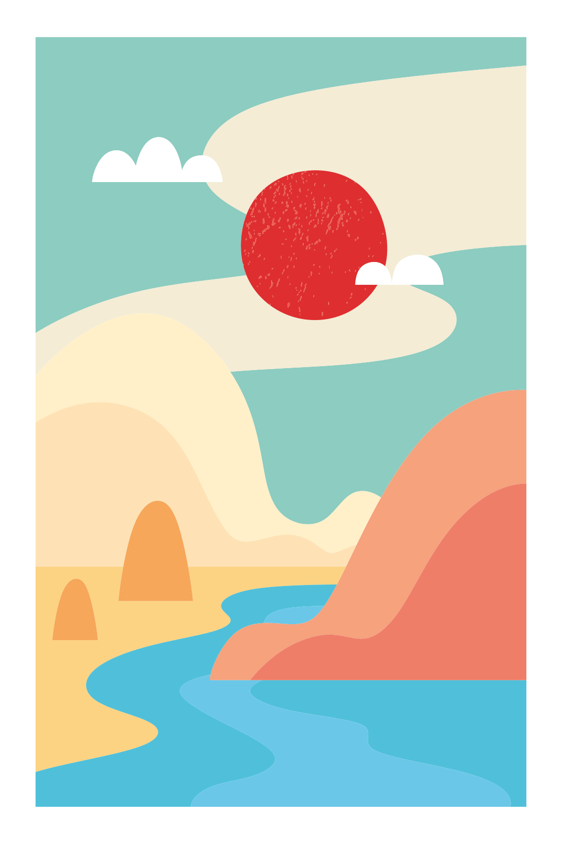 Abstract nature scene plakat krajine - TenStickers