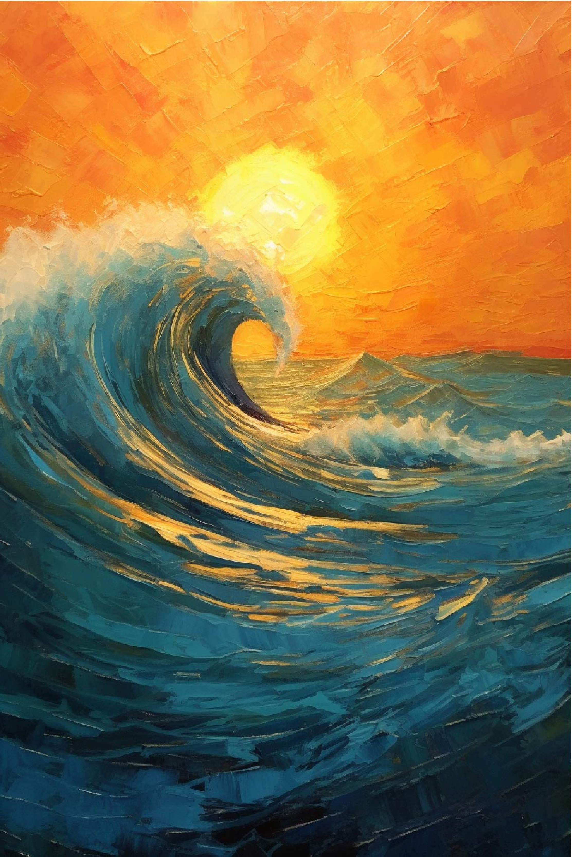 Sunrise wave plakat krajine - TenStickers
