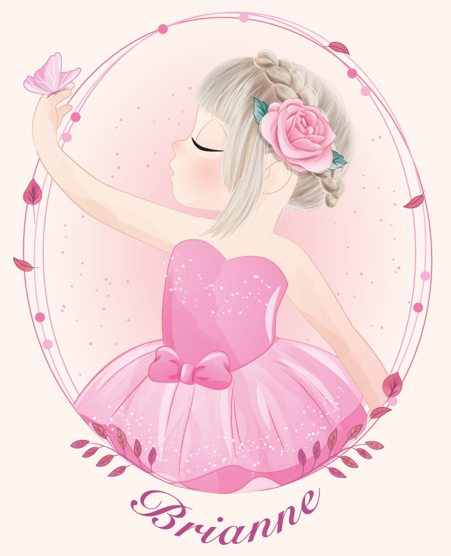 Osebni plakat plesna balerina deklica - TenStickers