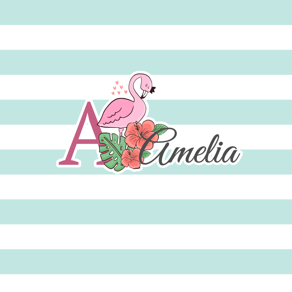 Osebni plakat s podrobnostmi o flamingu - TenStickers