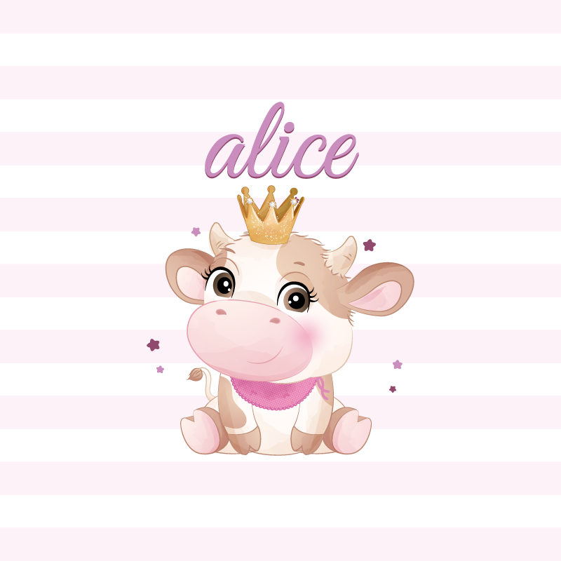 Osebni plakat ljubka krava princesa - TenStickers