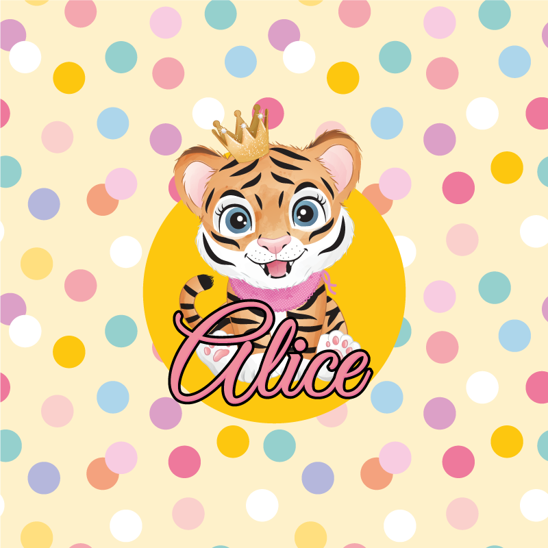 Osebni plakat ljubek tiger lik - TenStickers